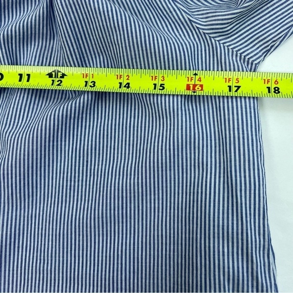 beachlunchlounge Women’s Top Sz Small Blue/White Stripe Boho Ruffle Sleeve - Picture 8 of 11